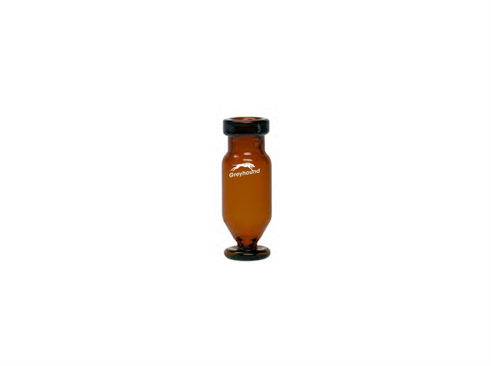 Picture of 1.1mL Crimp Top Wide Mouth V-Vial, Tapered Bottom with flat base, Amber Glass, 11mm Crimp Finish